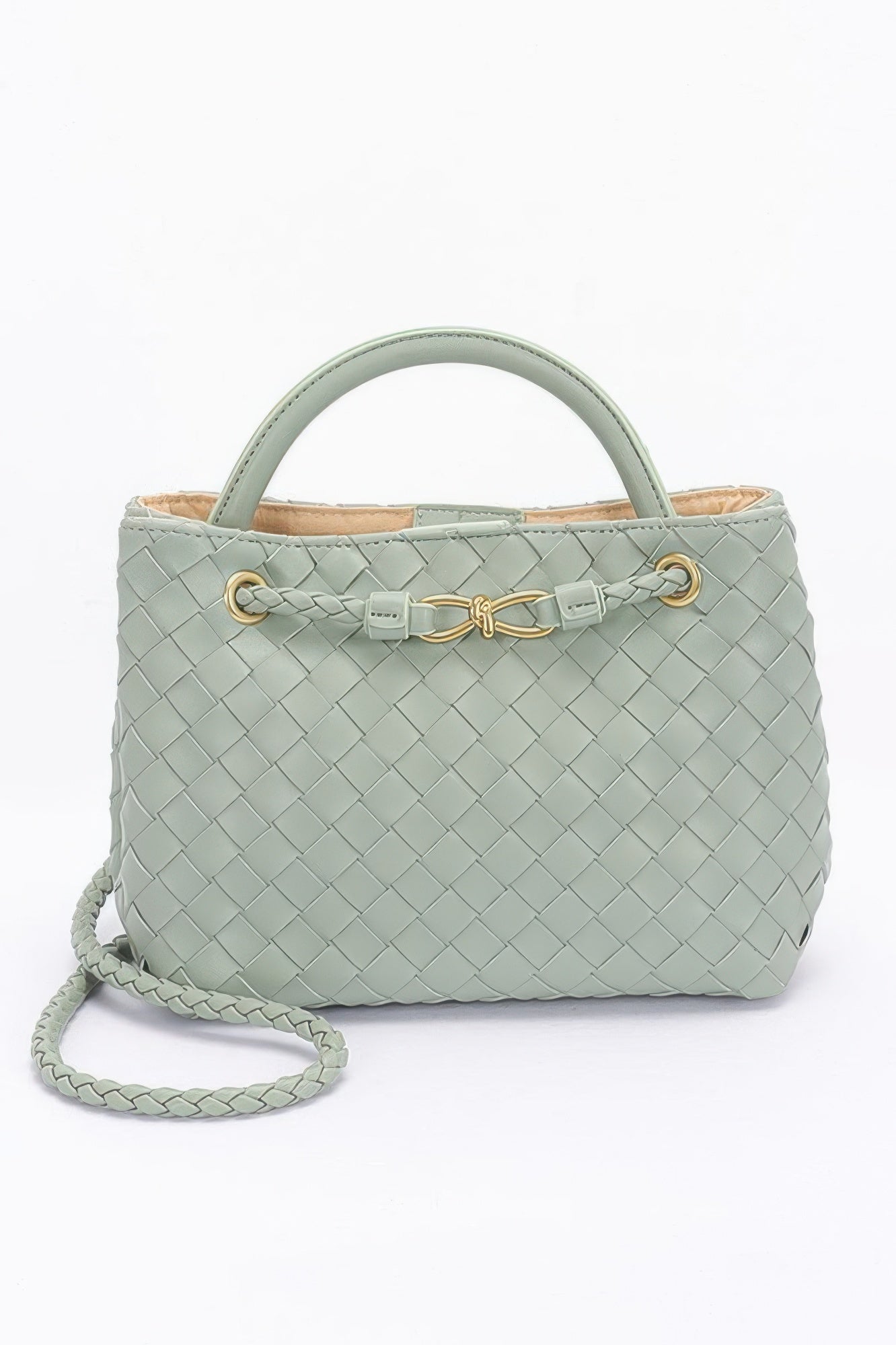 Faux Leather Braided Top Handle Bag - It's a Girly Place