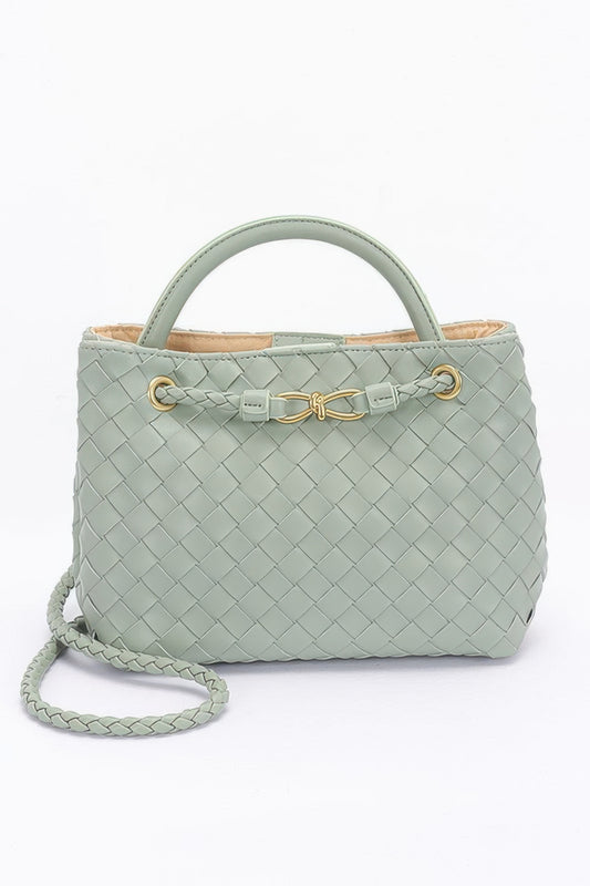 Faux Leather Braided Top Handle Bag - It's a Girly Place