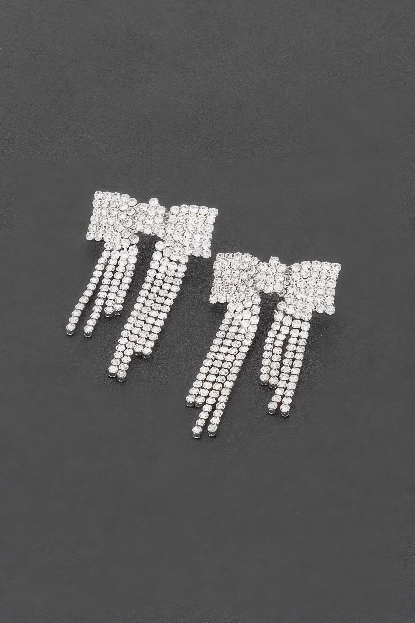 Rhinestone Ribbon Earrings - It's a Girly Place