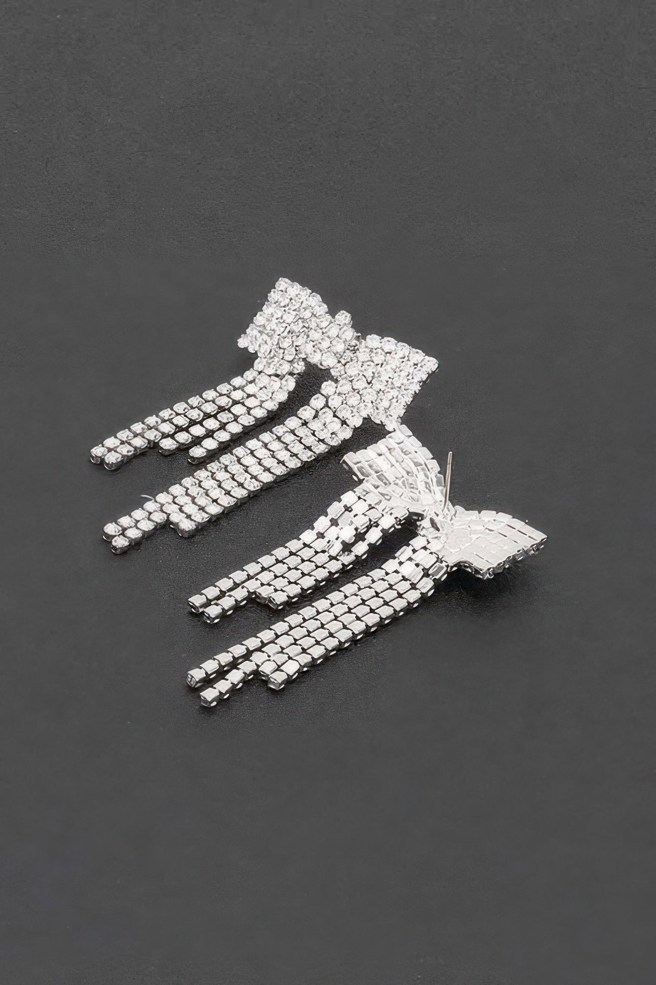 Rhinestone Ribbon Earrings - It's a Girly Place