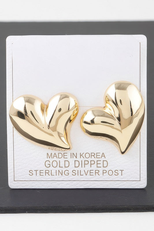 Shiny Twin Hearts Earrings - It's a Girly Place