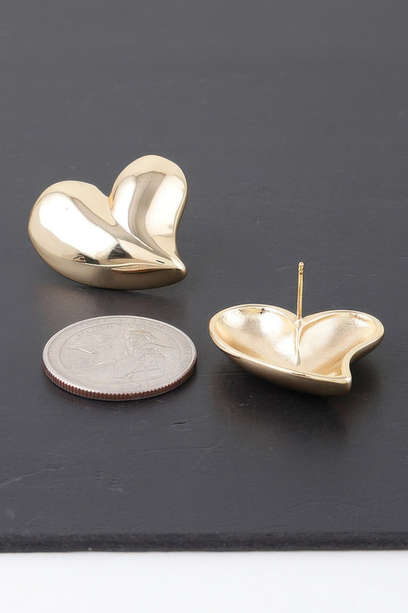 Shiny Twin Hearts Earrings - It's a Girly Place