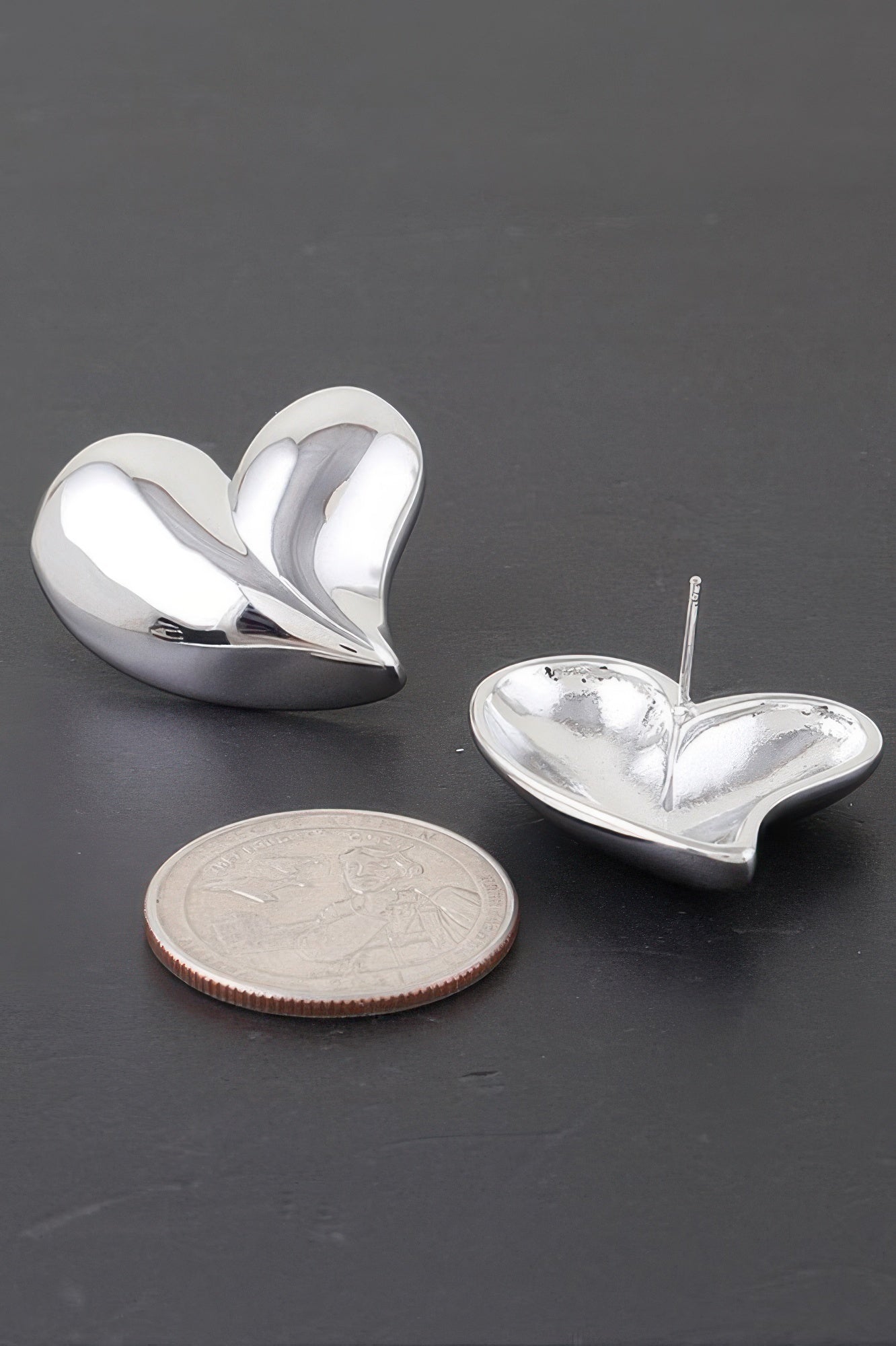 Shiny Twin Hearts Earrings - It's a Girly Place