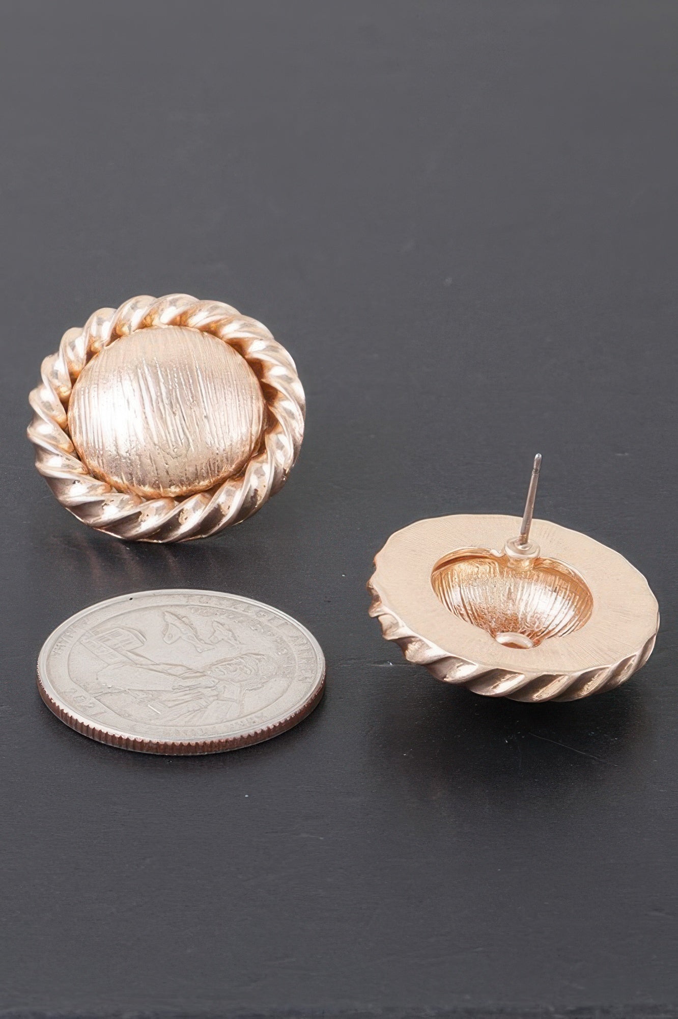 Twisted Hammered Dome Earrings - It's a Girly Place