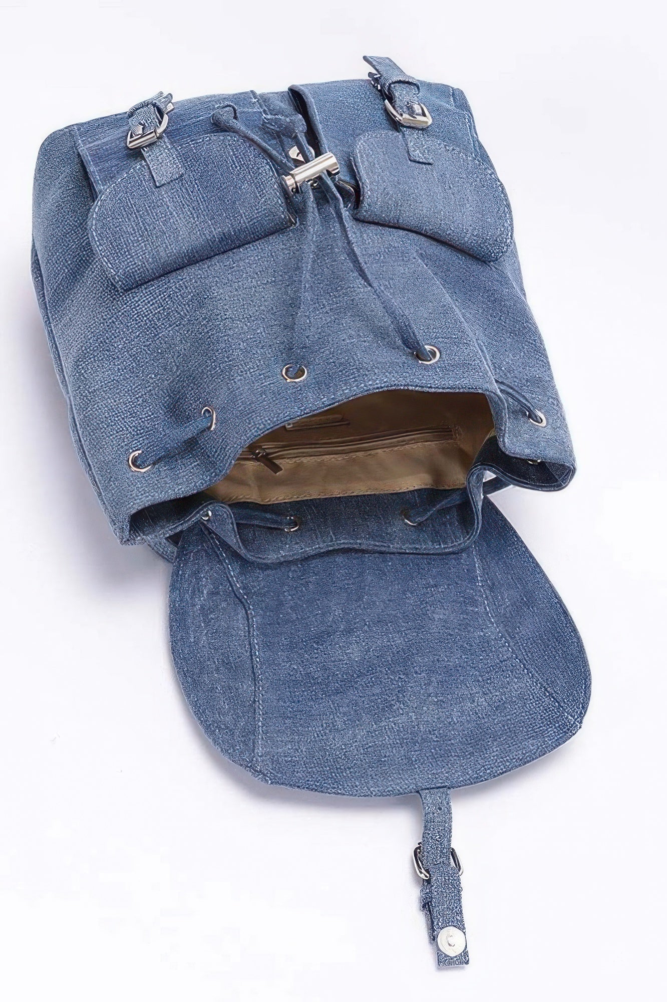 Denim Double Pocket Front Backpack - It's a Girly Place