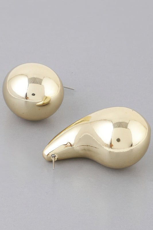 Bulky Shiny Teardrop Earrings - It's a Girly Place
