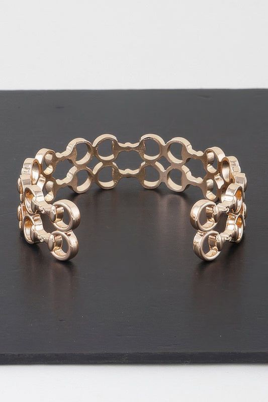 Welded Ring Chain Cuff Bracelet - It's a Girly Place