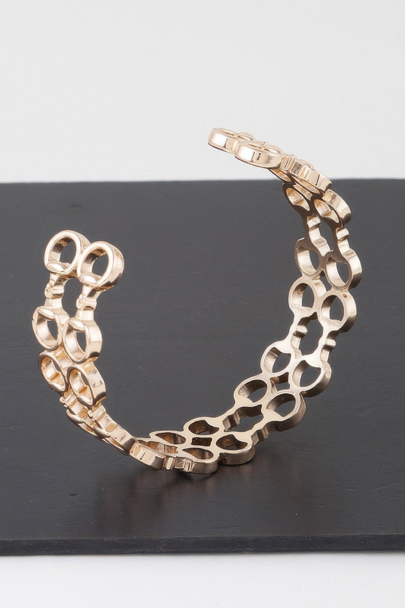Welded Ring Chain Cuff Bracelet - It's a Girly Place