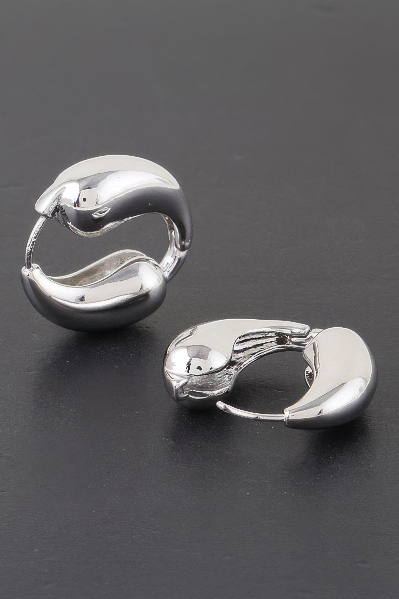 Shiny Yin N Yang Hoop Earrings - It's a Girly Place