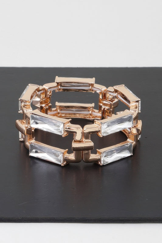 Double Crystal Link Chain Bracelet - It's a Girly Place