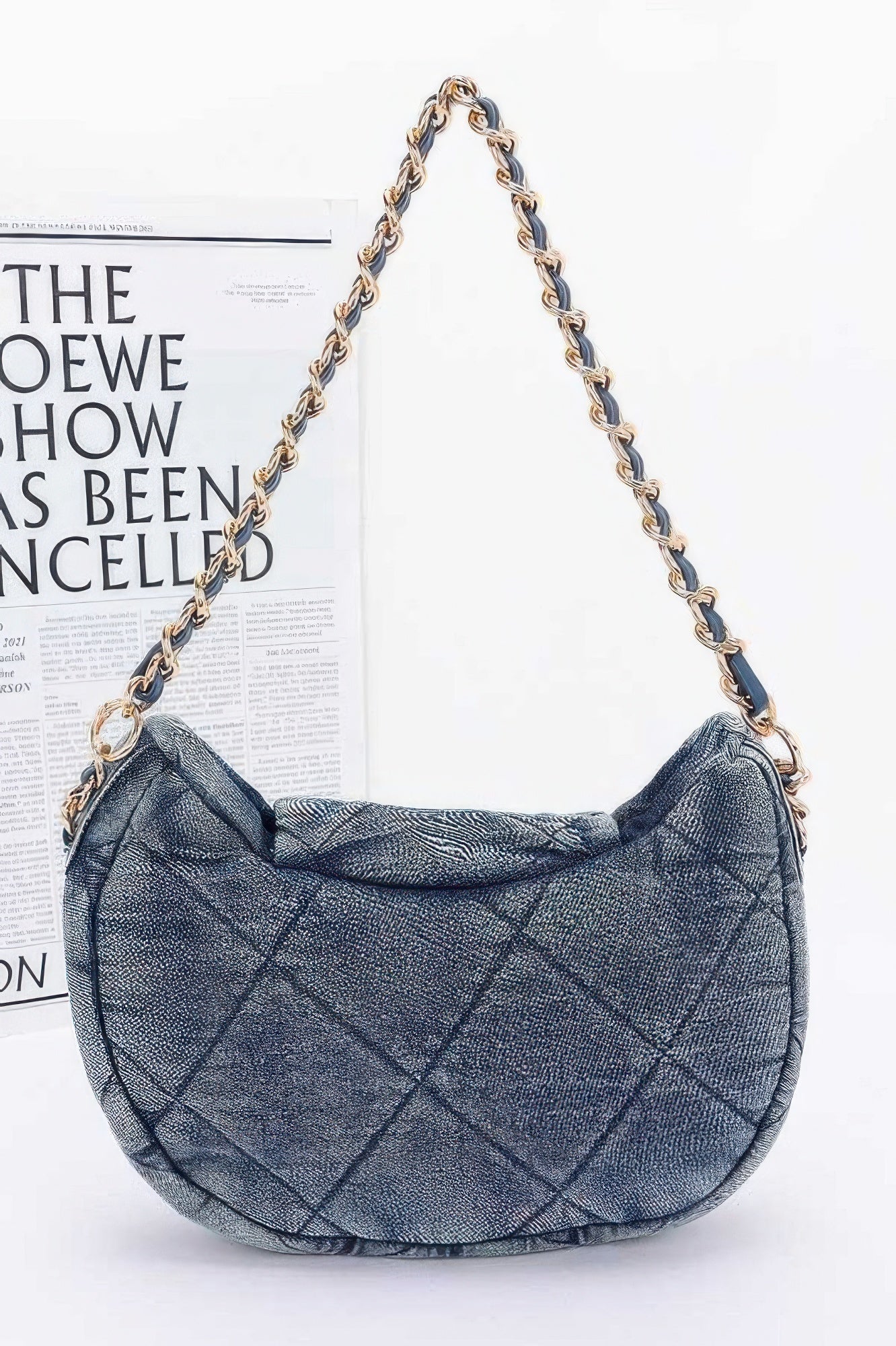Quilted Washed Denim Crossbody Bag - It's a Girly Place
