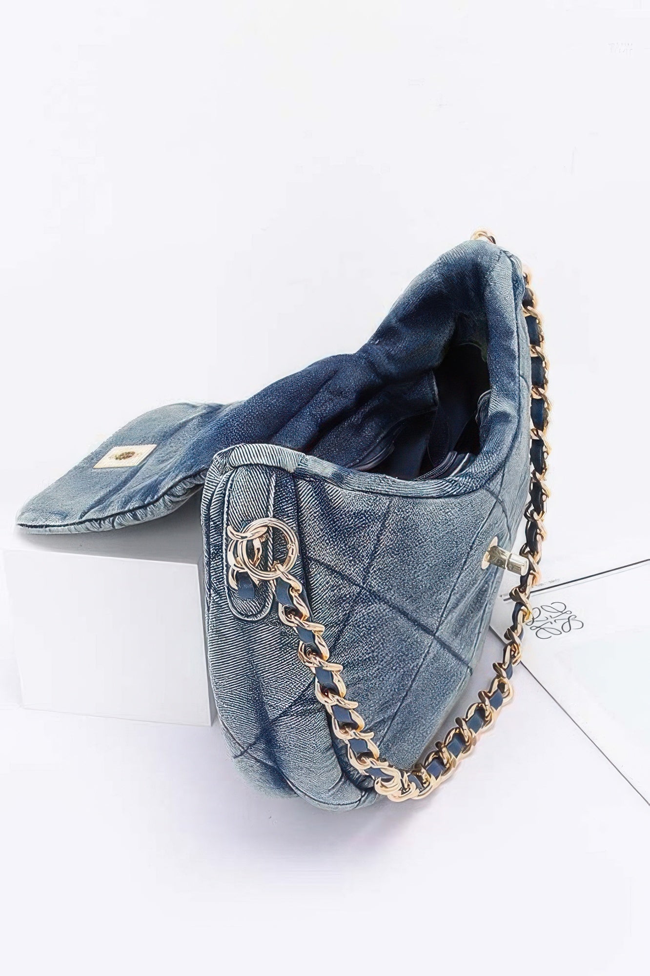 Quilted Washed Denim Crossbody Bag - It's a Girly Place