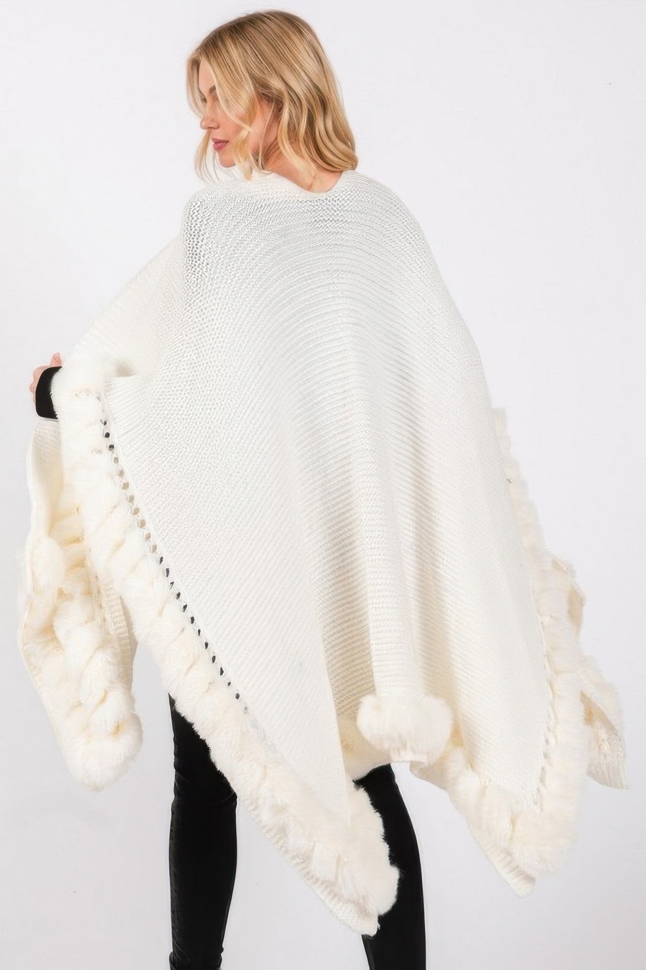 Faux Fur Trim Cape With Closure - It's a Girly Place
