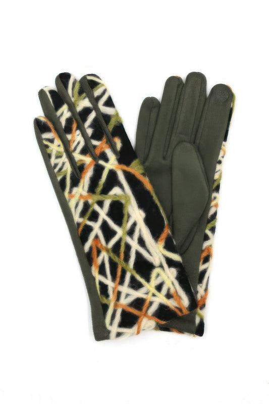 Geometric Multicolor Embroidered Smart Touchgloves - It's a Girly Place