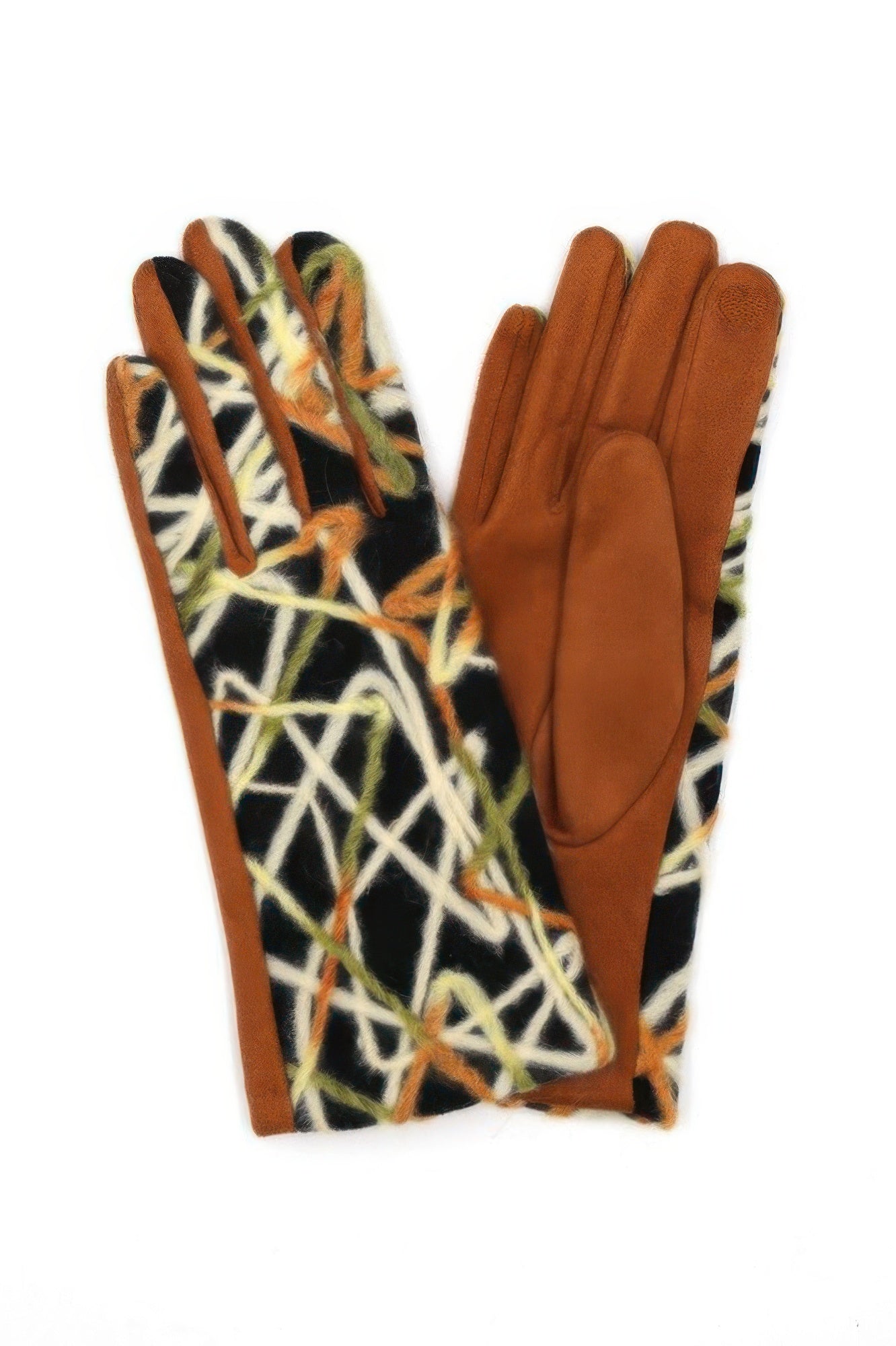 Geometric Multicolor Embroidered Smart Touchgloves - It's a Girly Place
