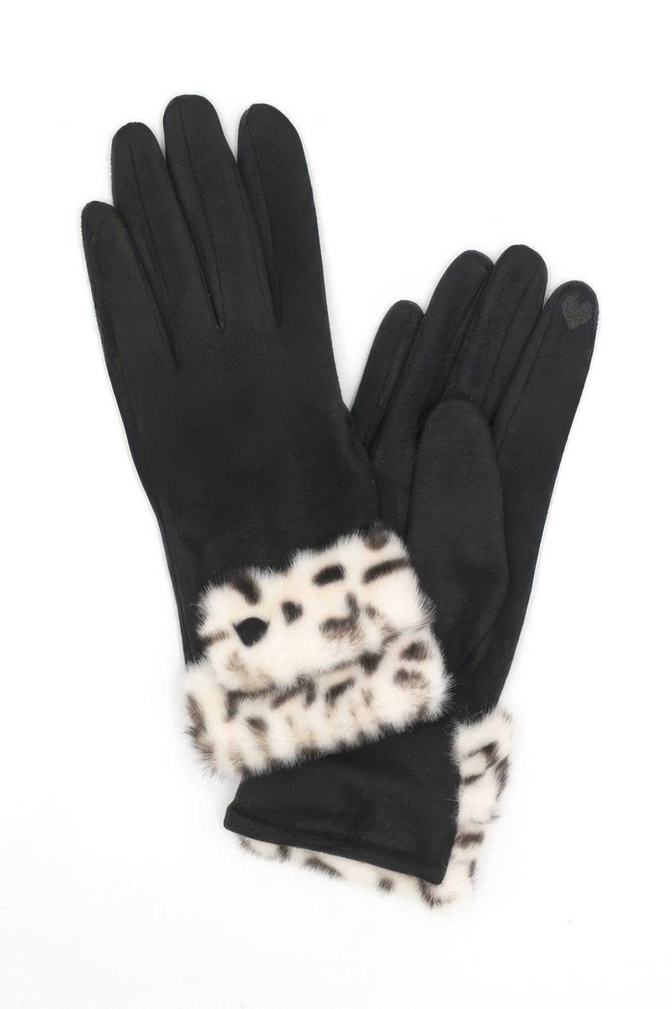 Leopard Faux Fur Cuff Smart Touch Gloves - It's a Girly Place