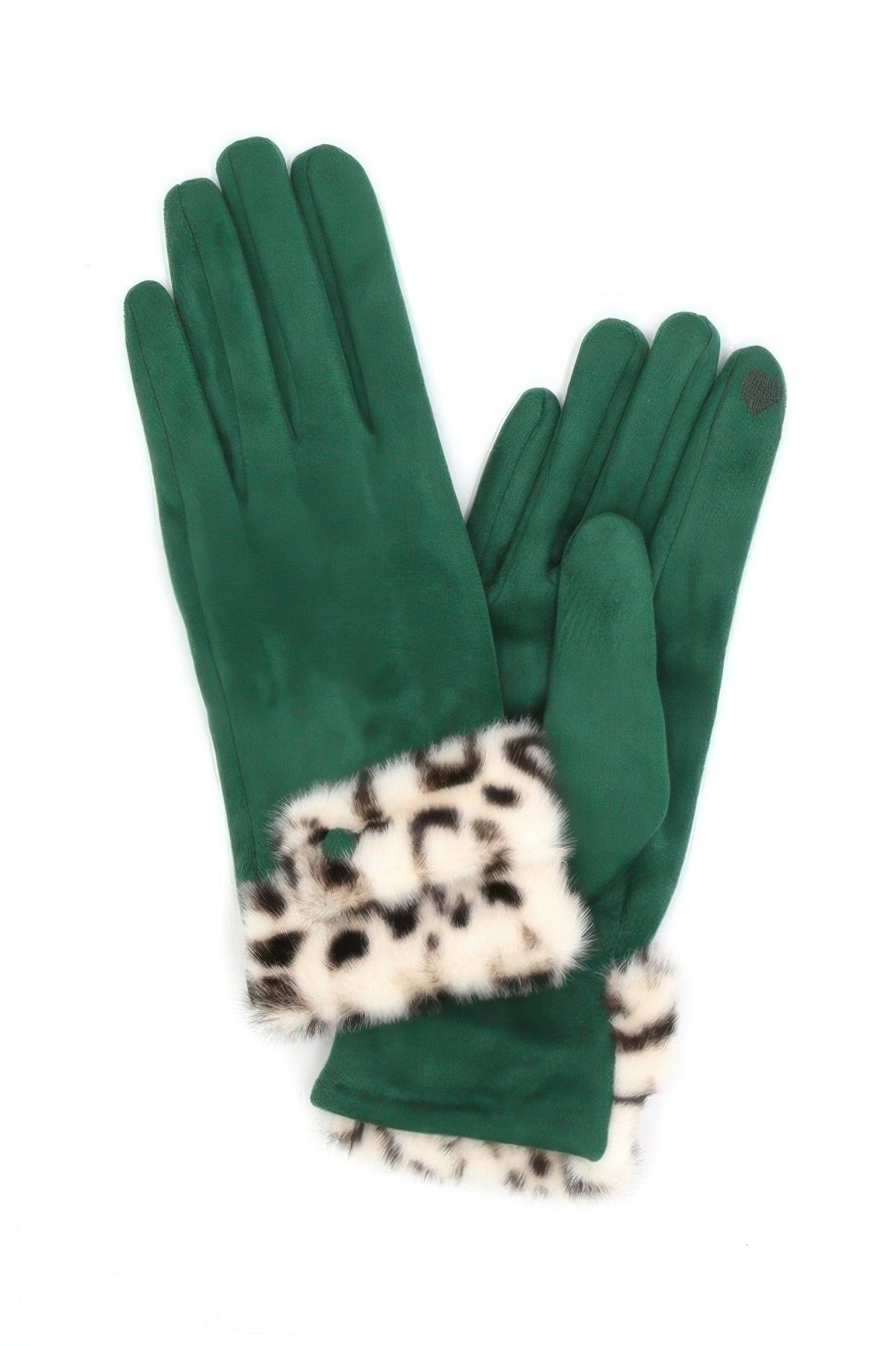 Leopard Faux Fur Cuff Smart Touch Gloves - It's a Girly Place
