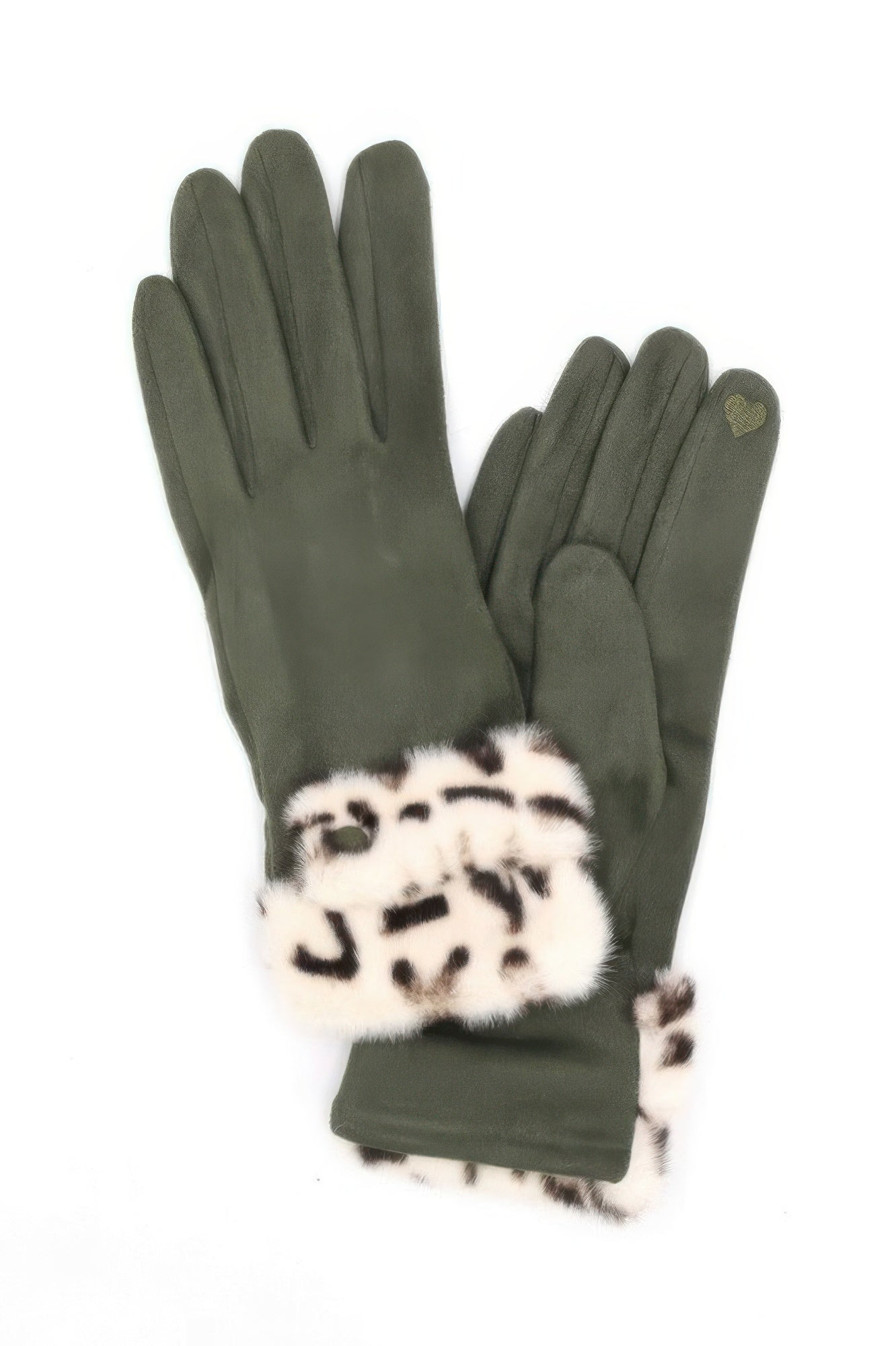 Leopard Faux Fur Cuff Smart Touch Gloves - It's a Girly Place