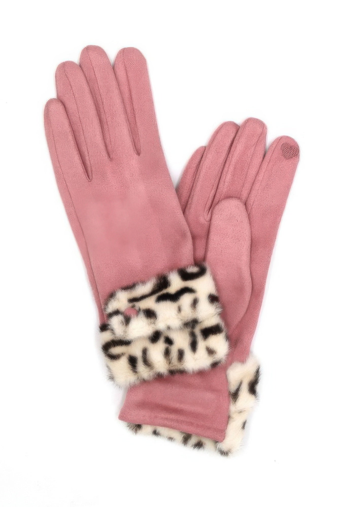Leopard Faux Fur Cuff Smart Touch Gloves - It's a Girly Place