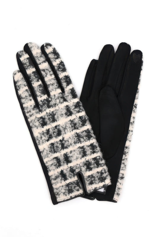 Fuzzy Check Plaid Smart Touch Gloves - It's a Girly Place