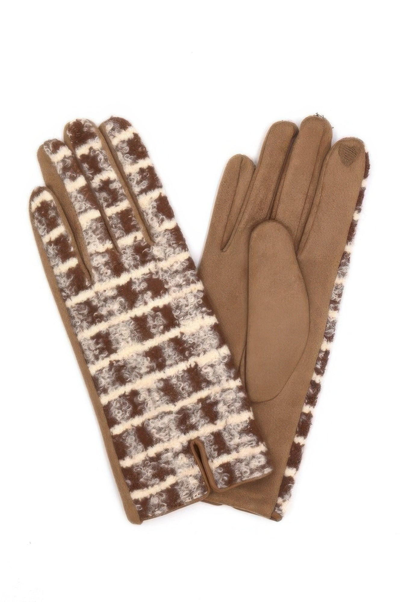 Fuzzy Check Plaid Smart Touch Gloves - It's a Girly Place