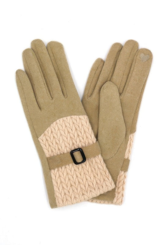 Cable And Band Detailed Smart Touch Gloves - It's a Girly Place