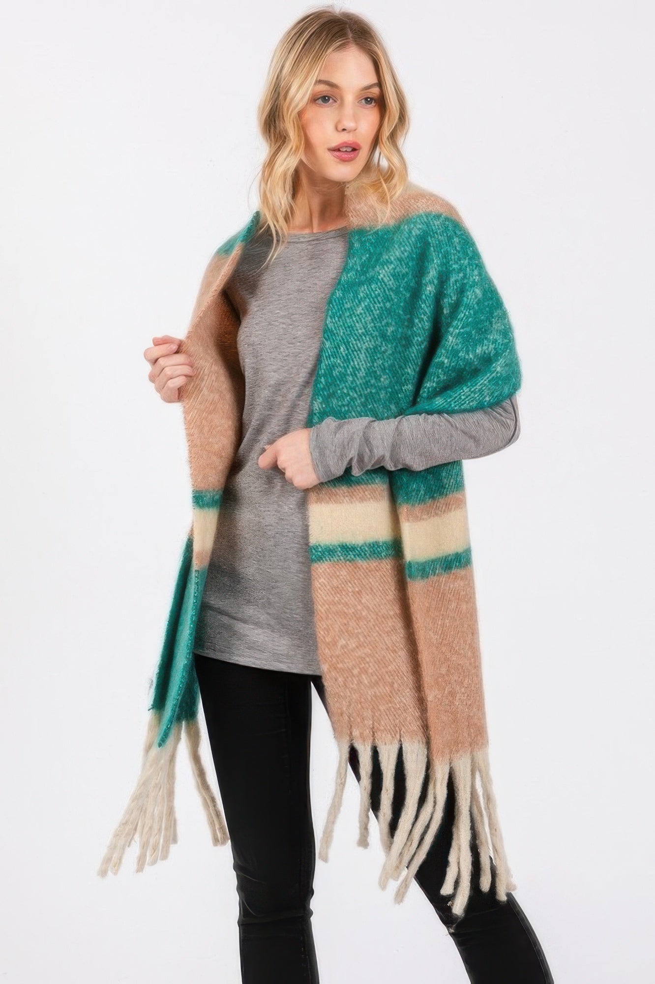 Brushed Multi Color Stripe Scarf - It's a Girly Place