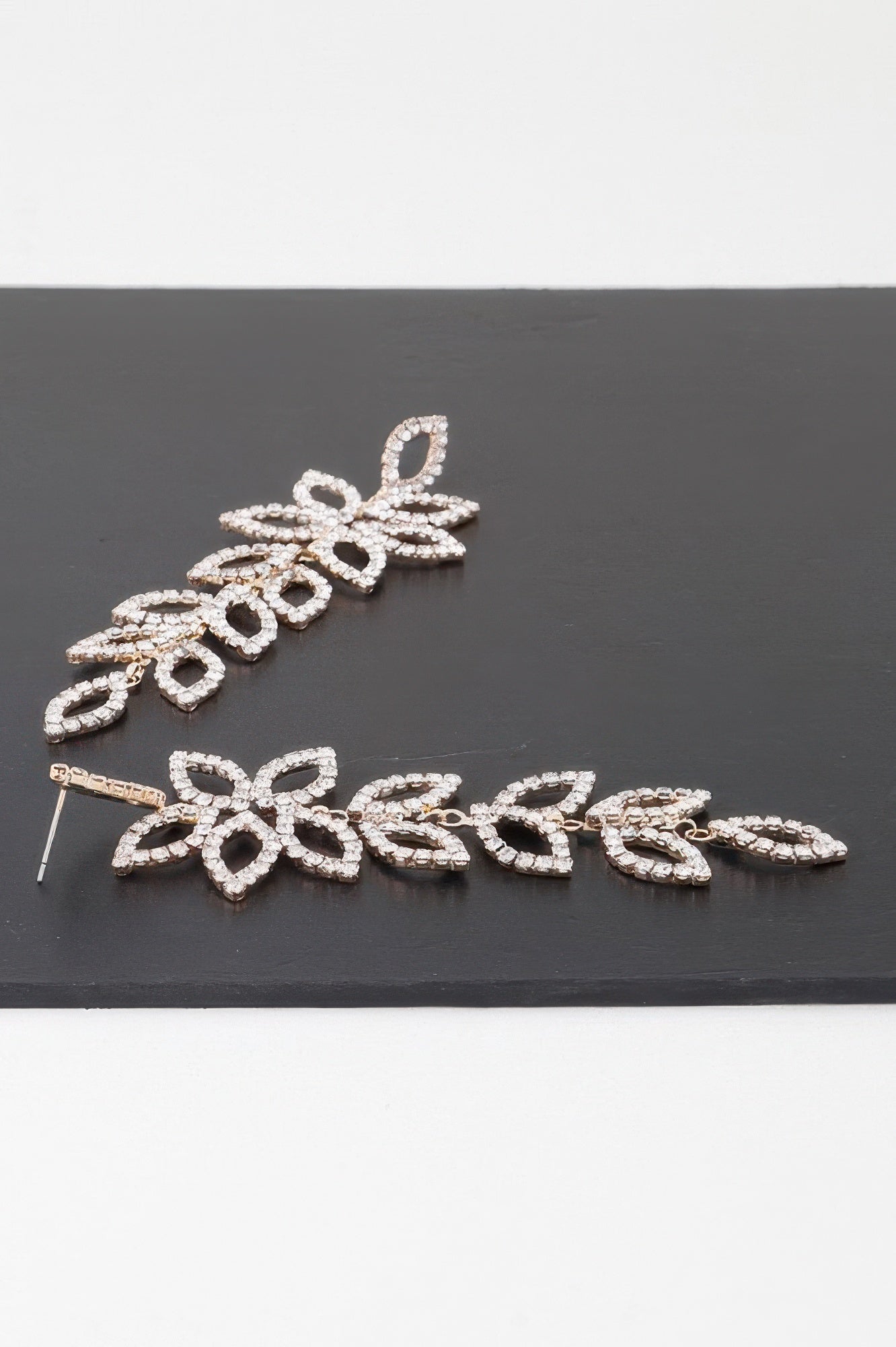 Bejeweled Flower Petal Drop Earrings - It's a Girly Place