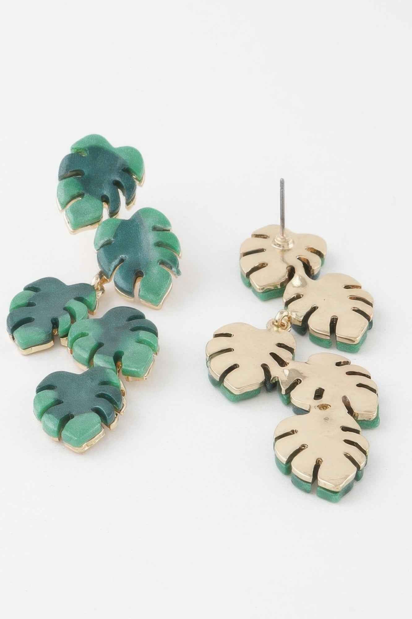 Monstera Leaf Drop Earrings