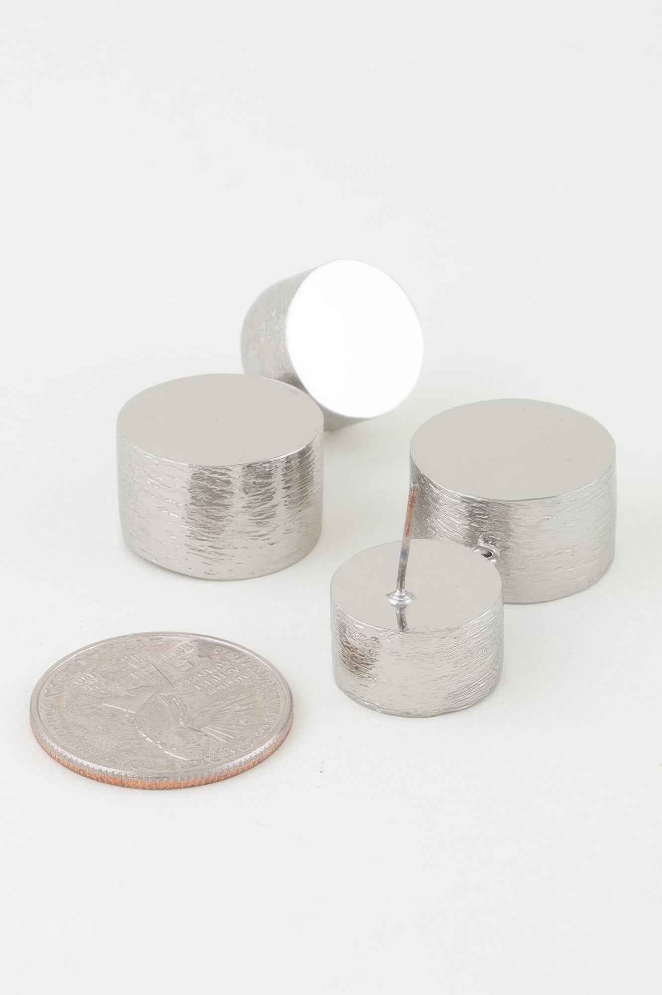 Hammered Disc Stud Earrings