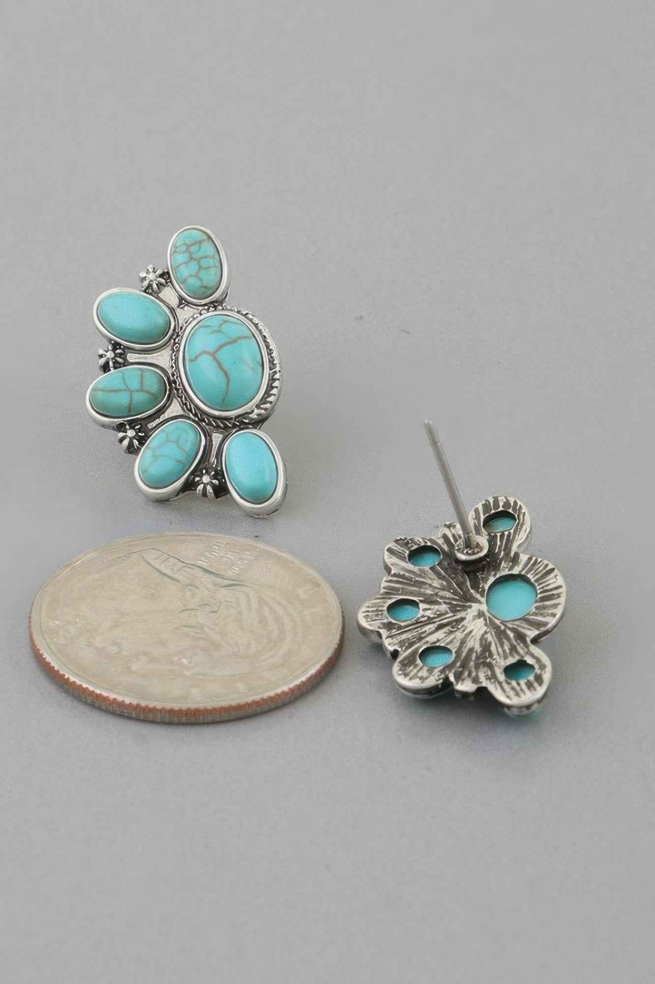 Antique Half Flower Stud Earrings