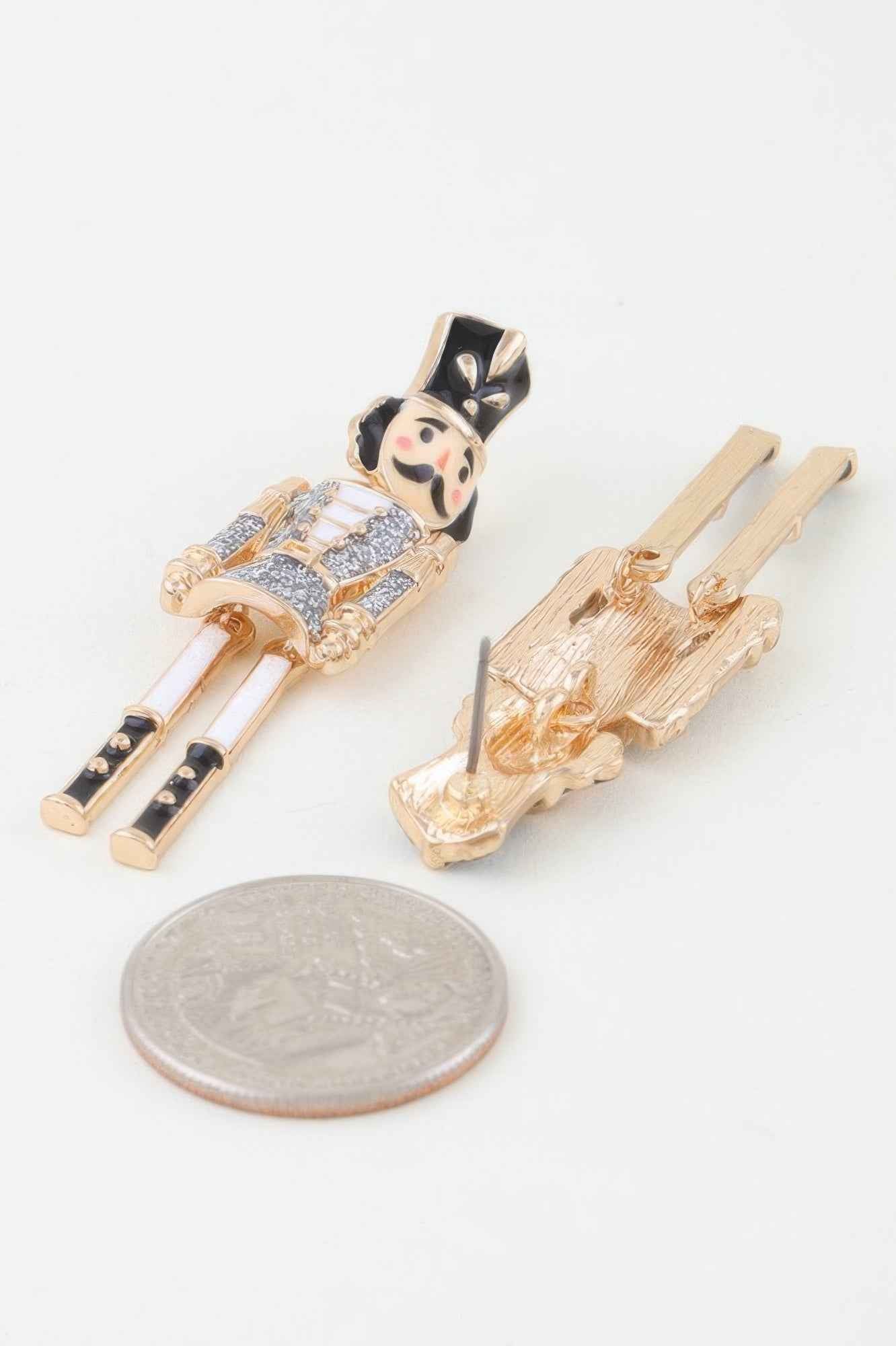 Glitter Nutcracker Drop Earrings