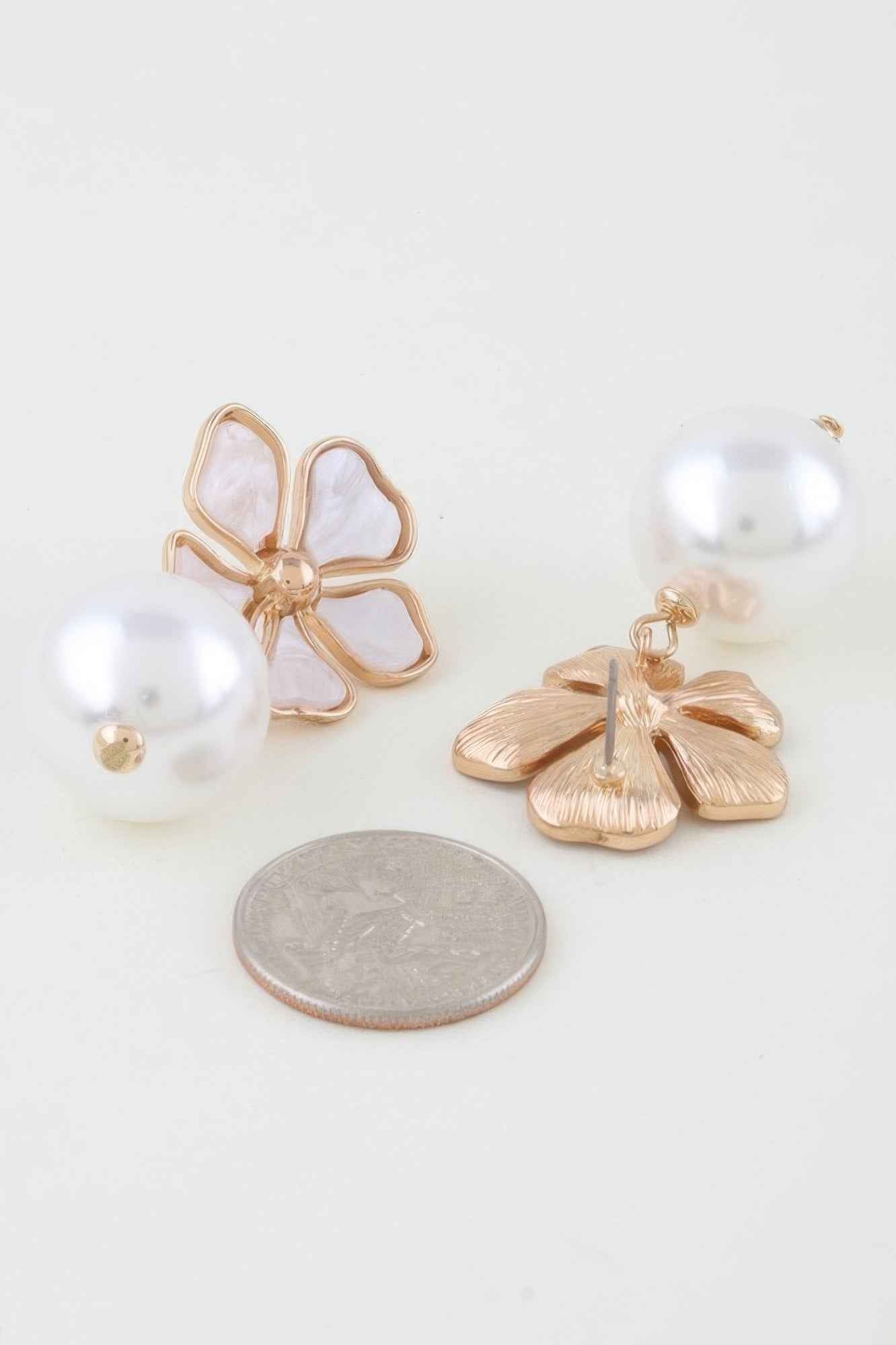 Marble Flower Stone Drop Earrings