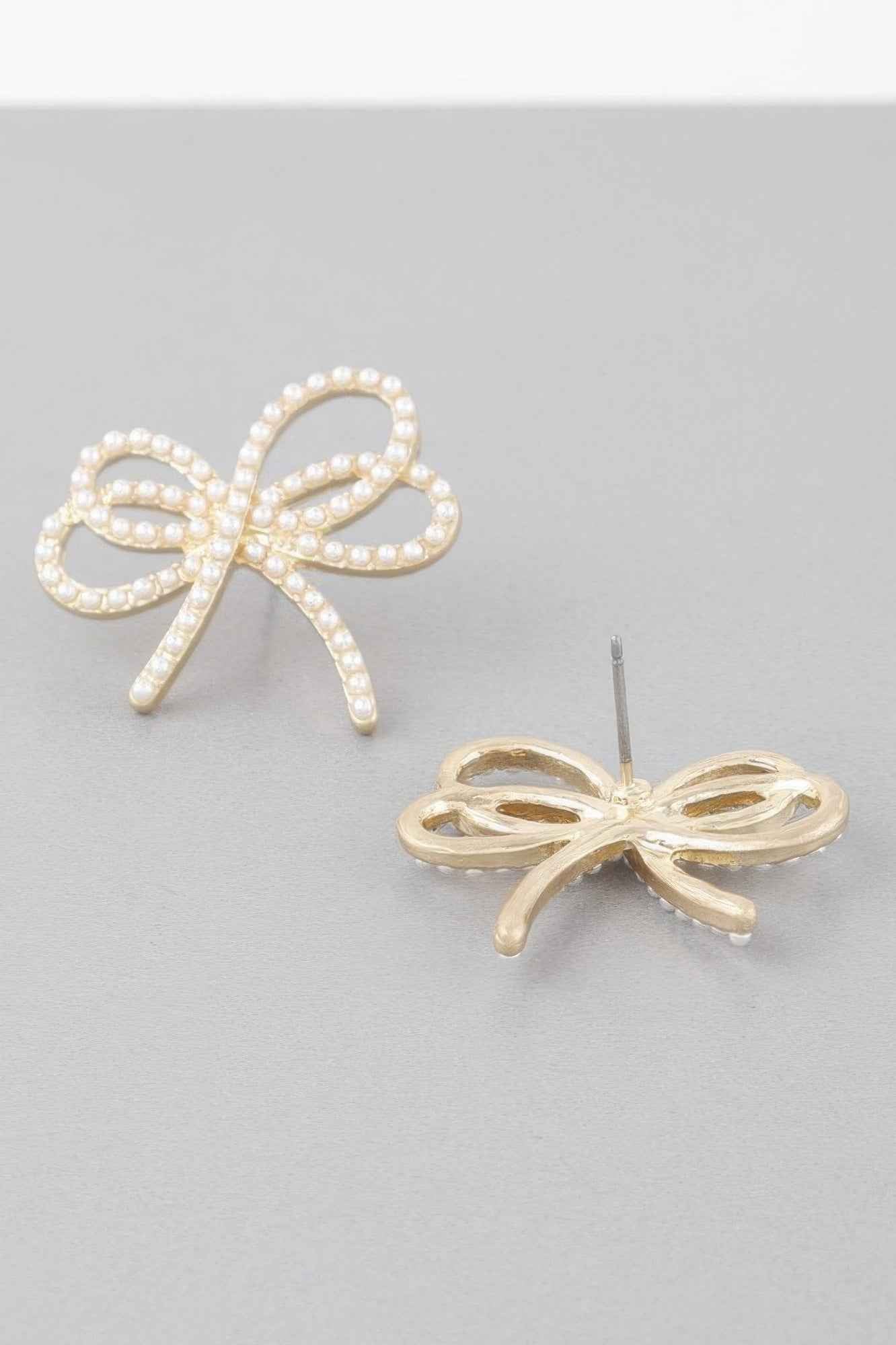 Double Jeweled Ribbon Earrings