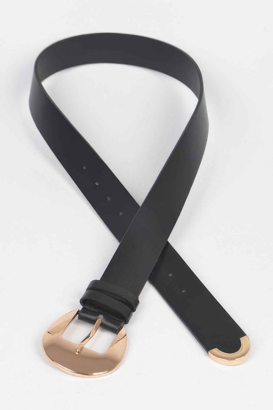 Faux Leather Metal Buckle Belt