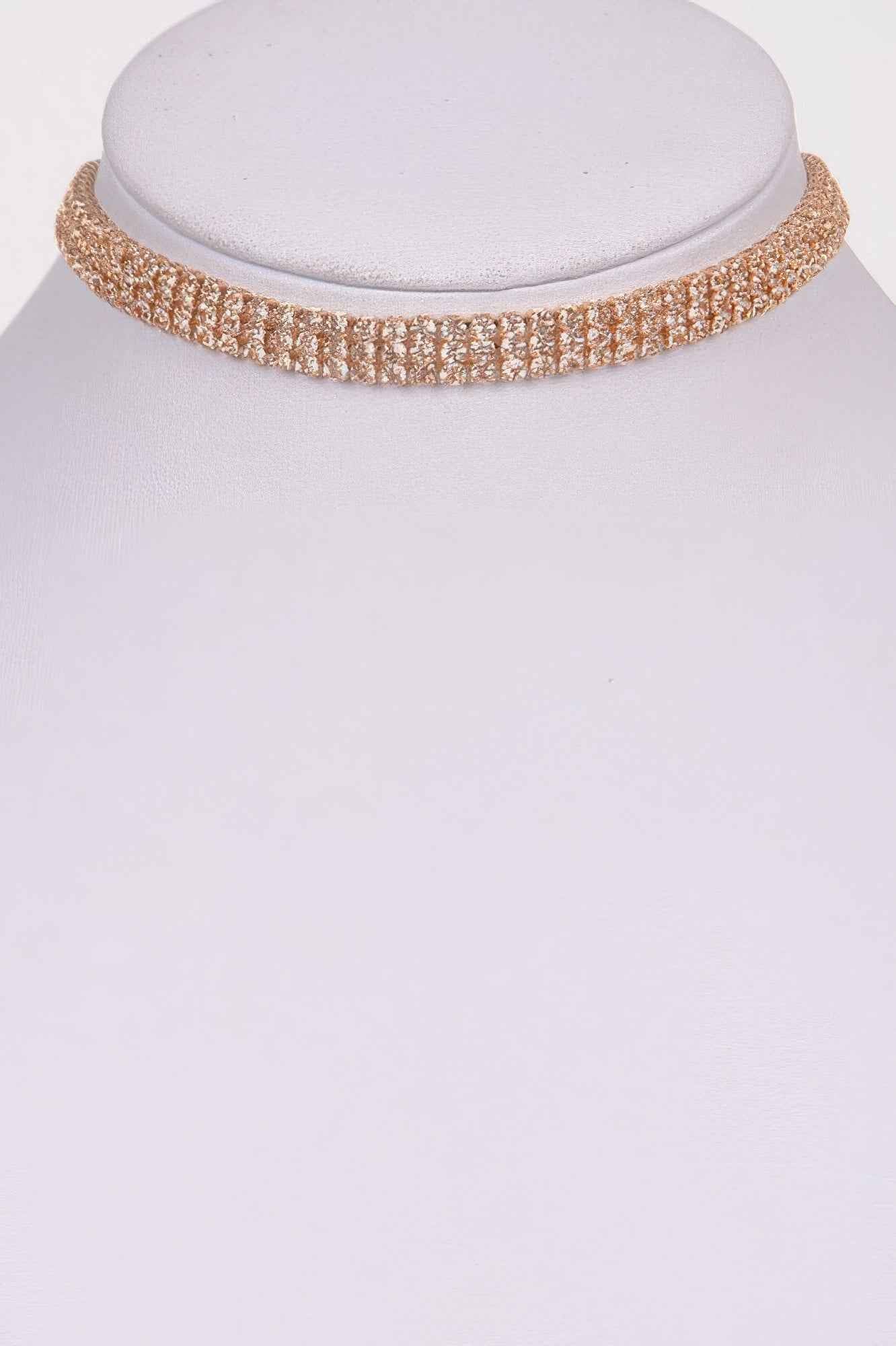 Circle Rhinestone Party Choker Necklace