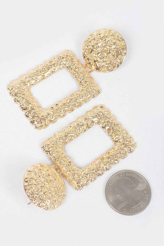 Hammered Multi Metal Earring