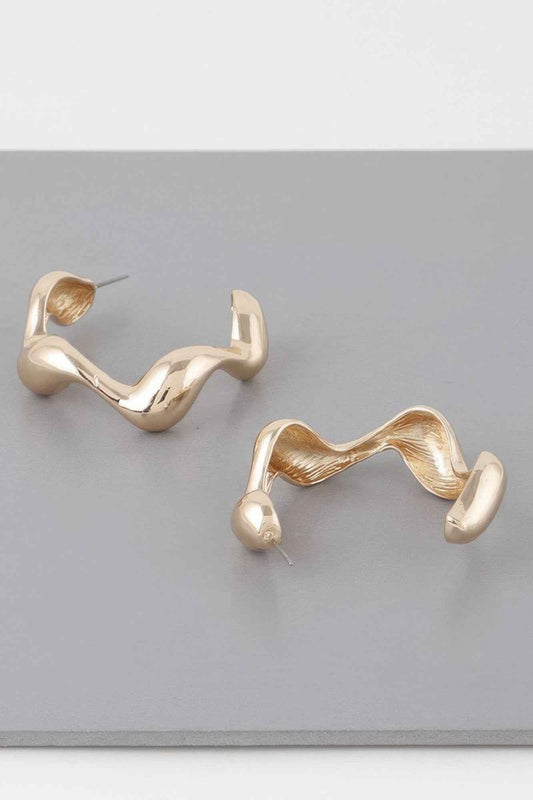 Liquid Wave Hoop Earrings
