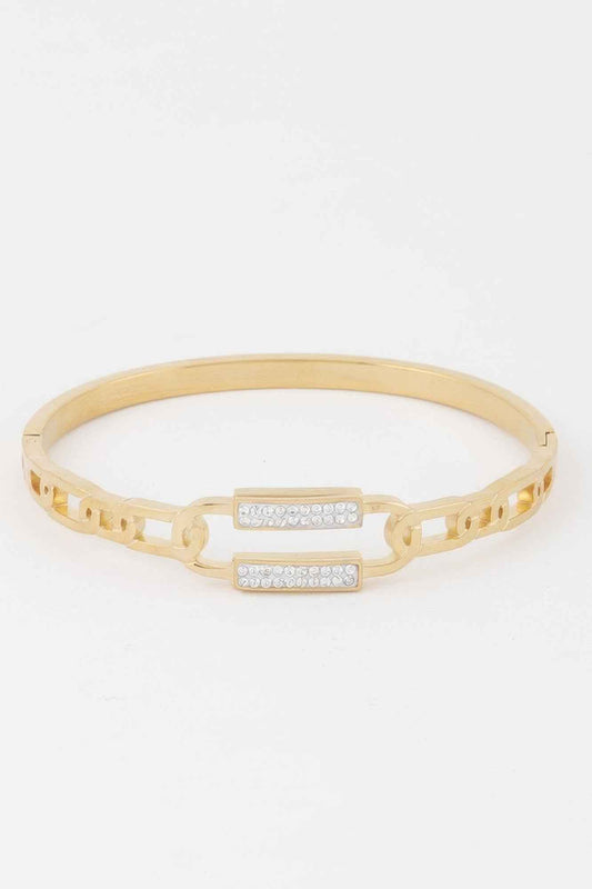 Jeweled Curb Chain Clasp Bracelet