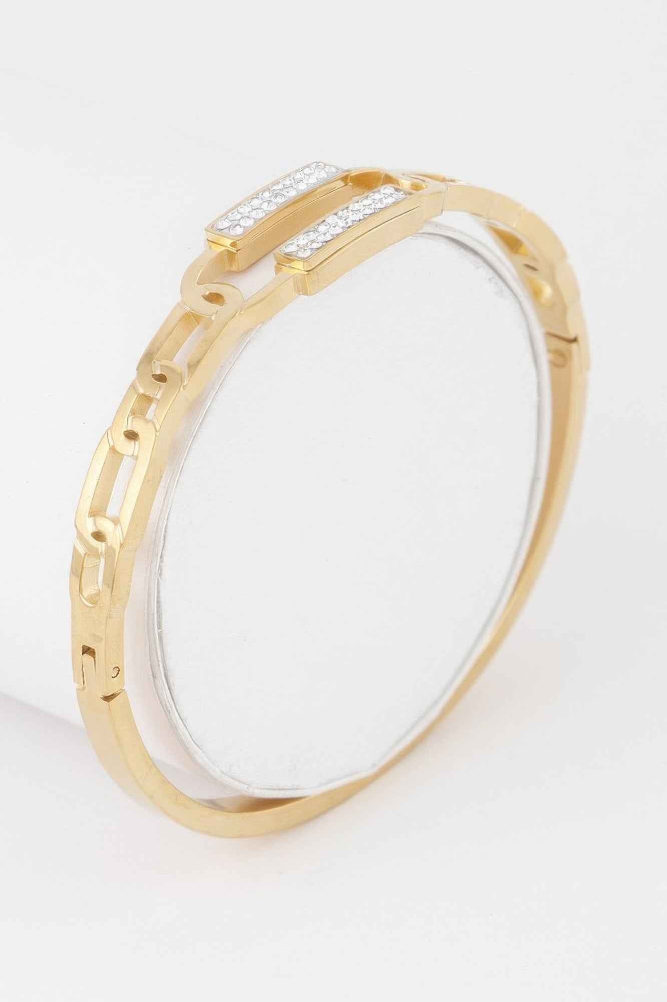 Jeweled Curb Chain Clasp Bracelet