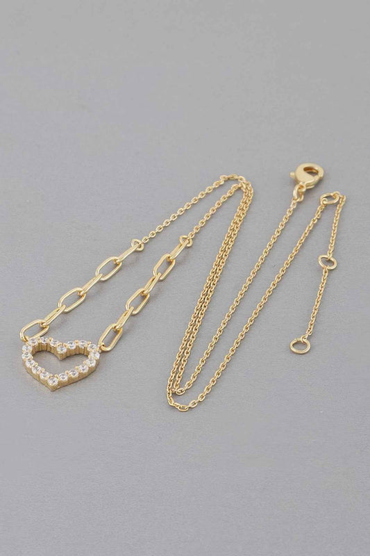 Paper Clip Heart Necklace