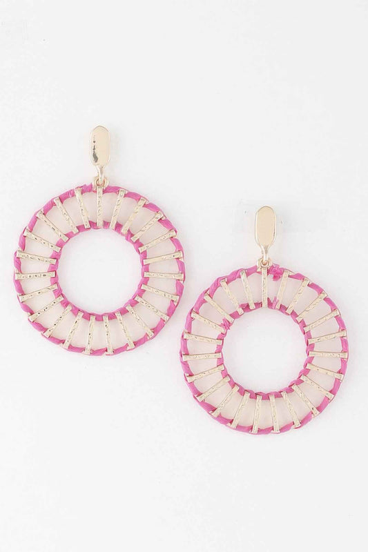 Twisted Weaved Disk Earrings