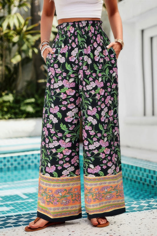 Floral Printed Loose High Waist Wide Leg Pant - It's a Girly Place