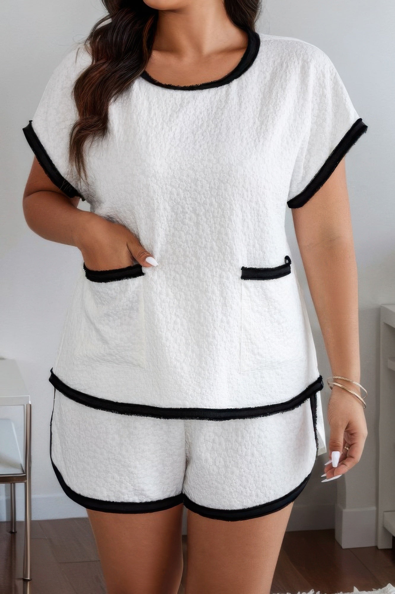 Plus Size Two Pieces Pocket Elastic Waist Sets - It's a Girly Place