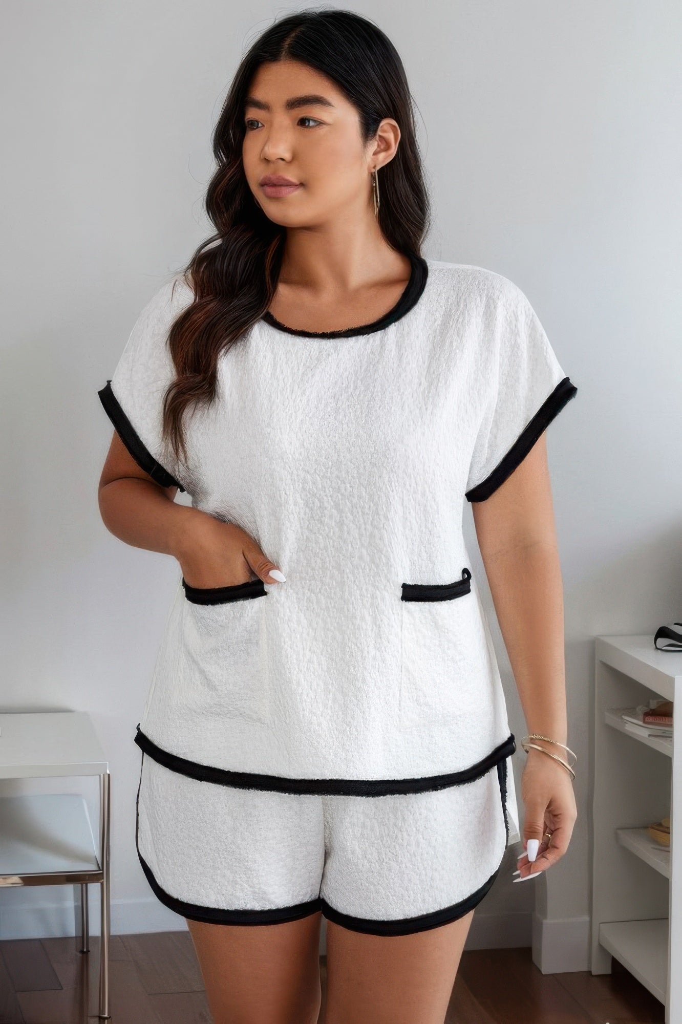Plus Size Two Pieces Pocket Elastic Waist Sets - It's a Girly Place