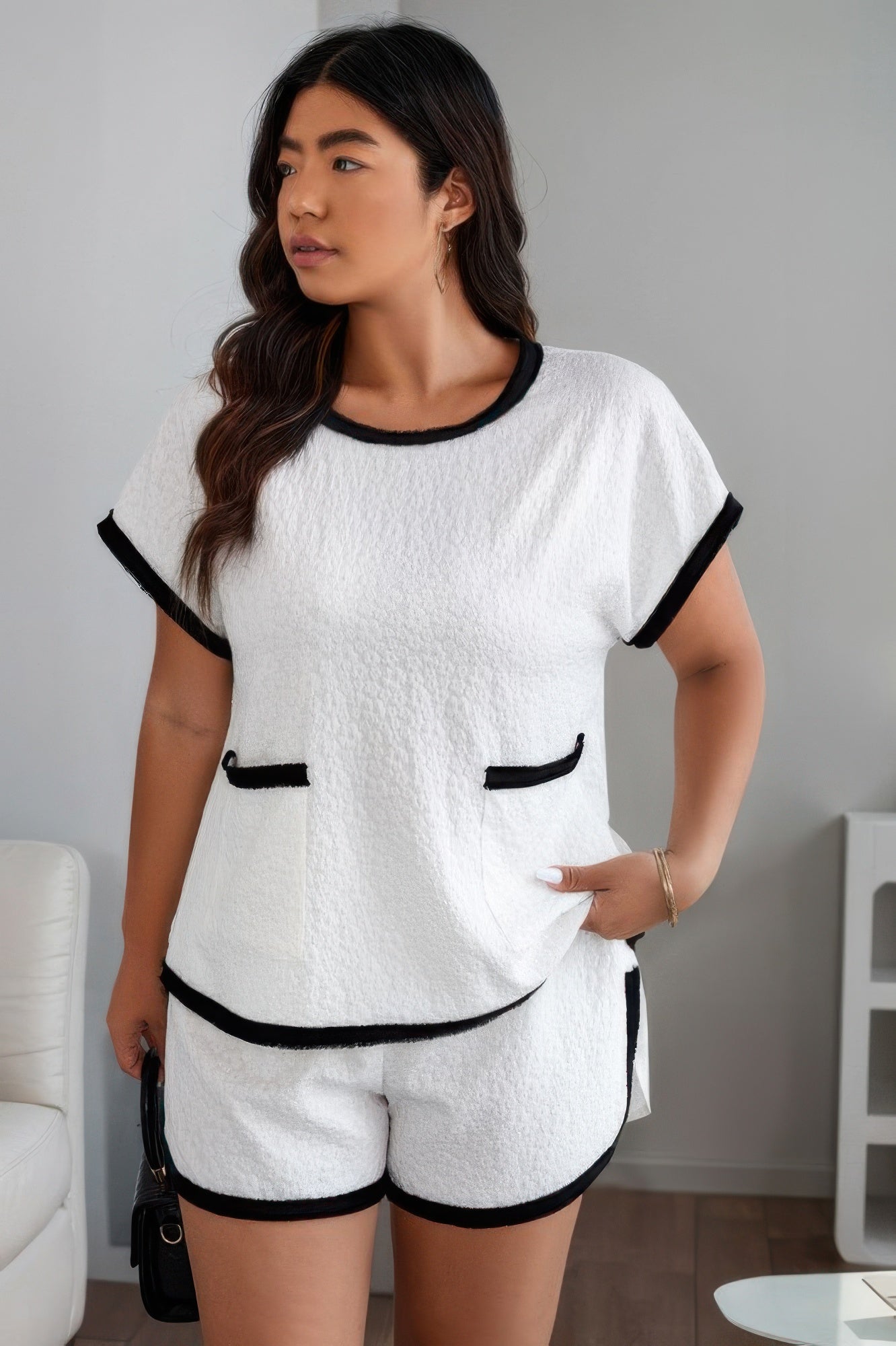 Plus Size Two Pieces Pocket Elastic Waist Sets - It's a Girly Place