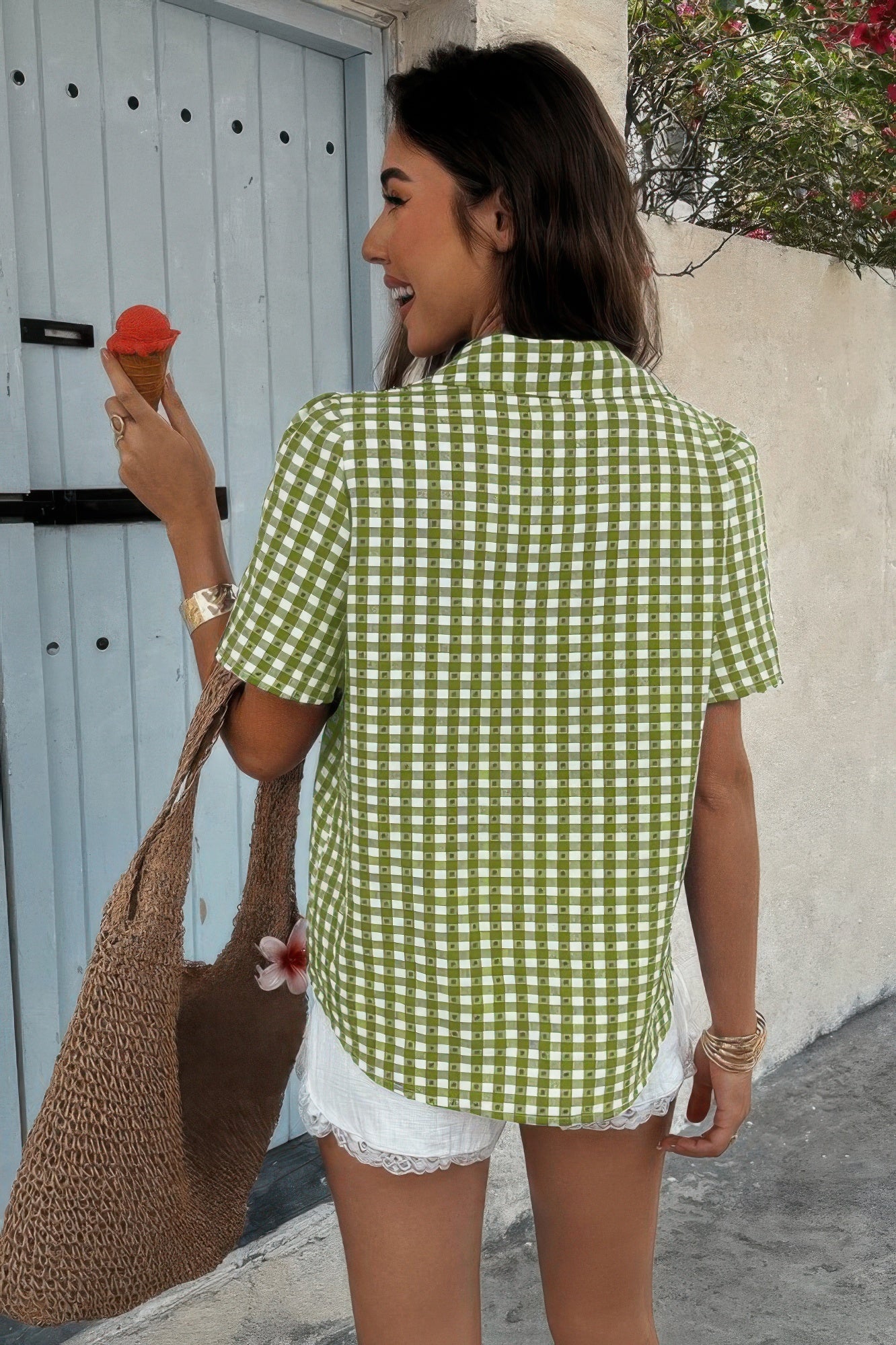 Plaid Short Sleeve Button Down Pocket Shirt - It's a Girly Place