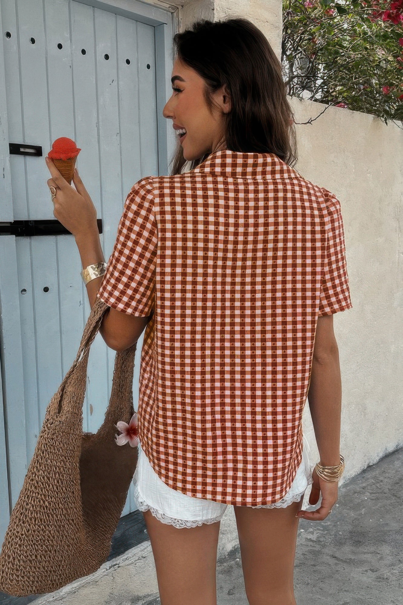 Plaid Short Sleeve Button Down Pocket Shirt - It's a Girly Place