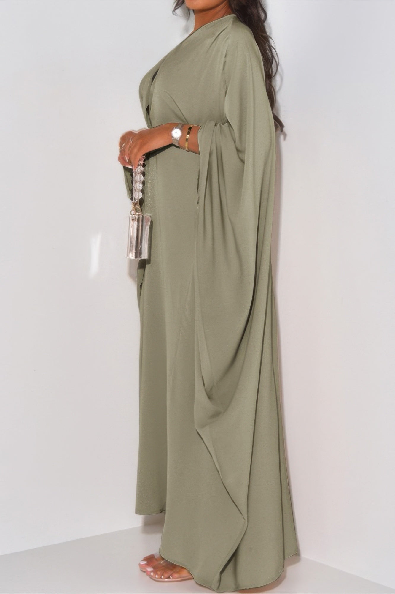 Plain V Neck Loose Fit Shift Maxi Dress - It's a Girly Place