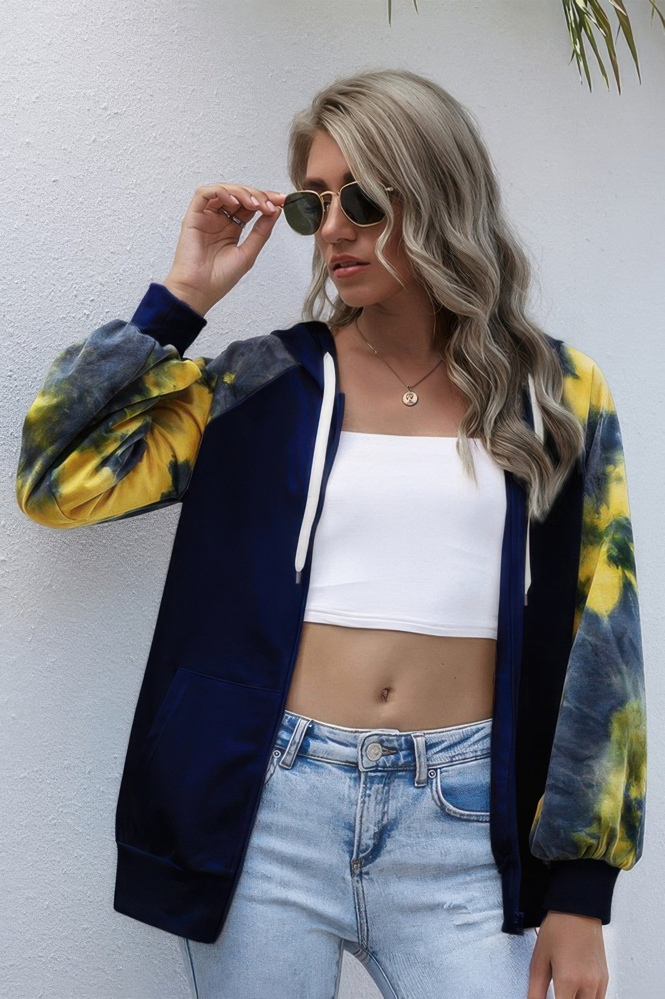 Tie Dye Full Zip Front Open Loose Hoodie - It's a Girly Place